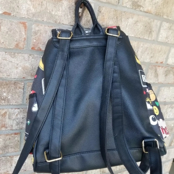 Dream Control BLACK Backpack Purse (12x14x5) Street Graffiti Emoji Cartoon Bag - Picture 3 of 9